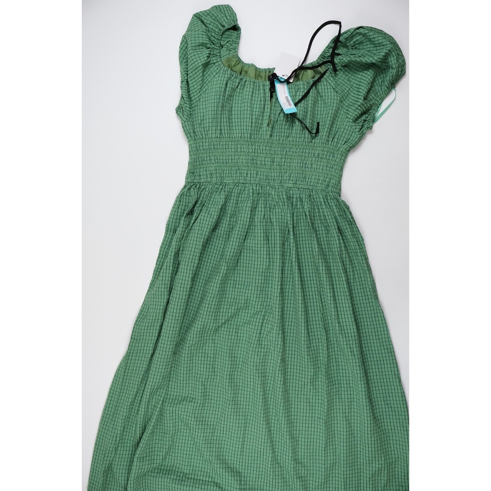 Few Moda Midi Dress Green Grid Check XL NWT